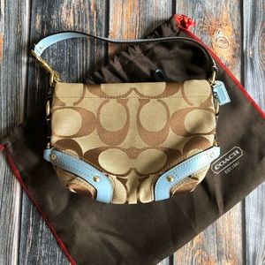 Coach signature print canvas and leather purse